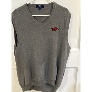 Vantage Arkansas Razorback Gray Sweater Beay XL 100% Cotton